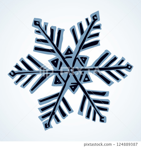 Cute snowflake. Vector freehand drawing Cute snowflake. Vector freehand drawing 124889387