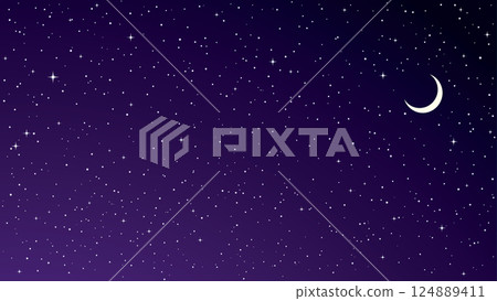 Stars in the night sky. Vector drawing 124889411