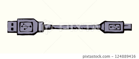Cord for charging the phone. Vector drawing 124889416