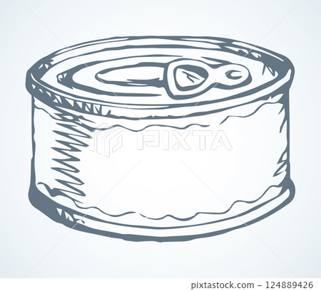 Fish Can. Vector drawing icon Fish Can. Vector drawing icon 124889426