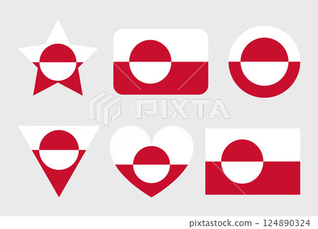 Greenland Flag icon. Official vector Greenland flag isolated on white Greenland Flag icon. Official vector Greenland flag isolated on white 124890324
