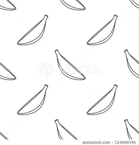 banana fruit icon seamless pattern 124890540