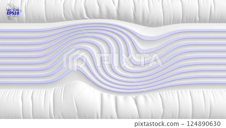 Abstract image of wavy lines with inflated fabric around the edges in light colors. Vector illustration. 124890630