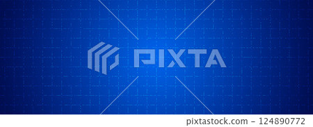 Blue glowing grid background. Dotted square tech network backdrop. Abstract dot checkered dashboard pattern for science, technology, business, healthcare, medicine design template. Vector wallpaper Blue glowing grid background. Dotted square tech network backdrop. Abstract dot checkered dashboard pattern for science, technology, business, healthcare, medicine design template. Vector wallpaper 124890772