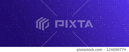 Purple glowing pixel dot pattern. Abstract neon grid wallpaper. Violet color mosaic pattern backdrop. Vector modern technology, business, science, healthcare, medicine, presentation design background 124890774