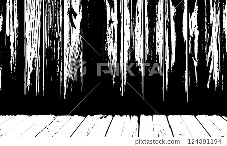 wood table top on wood floor background 124891194