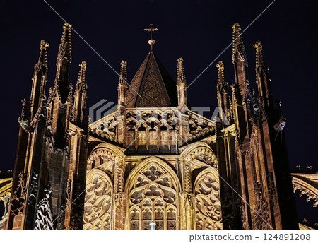 Prague St. Vitus Cathedral at night Prague St. Vitus Cathedral at night 124891208