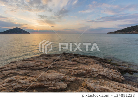 Paradise beach at sunrise. Greece Paradise beach at sunrise. Greece 124891228