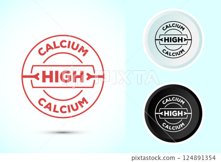High calcium icon design illustration, High calcium label, logo, sign, symbol, Color black and white 124891354