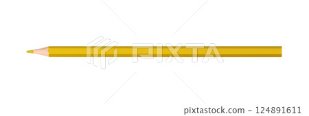 yellow colored pencil isolated on white background yellow colored pencil isolated on white background 124891611