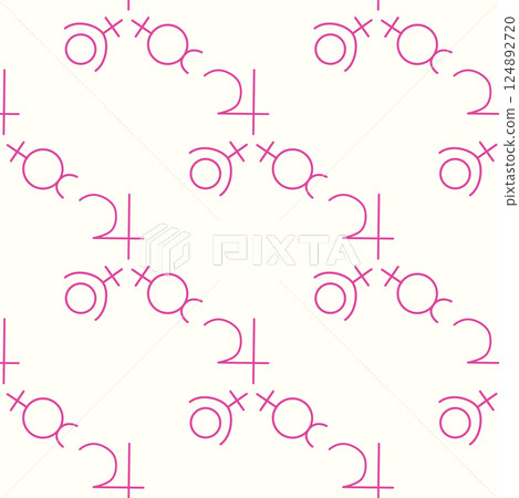 Silhouettes Magic symbols seamless pattern, with magical elements such as snake, eye, tarot cards, hand, skull. Witchcraft theme symbols and elements 124892720
