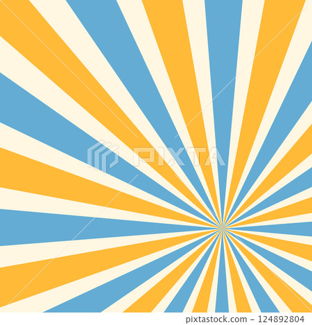 Circus background and spiral retro rays vector pattern. Vintage poster of red white sun or star burst radial lines with grunge texture, circus, carnival, summer fair or chapiteau backdrop 124892804