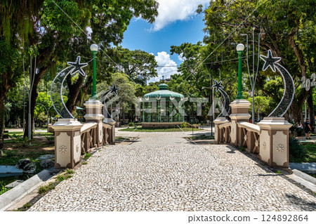 Praca Batista Campos in the city of Belem, in the state of Para, Brazil. 124892864