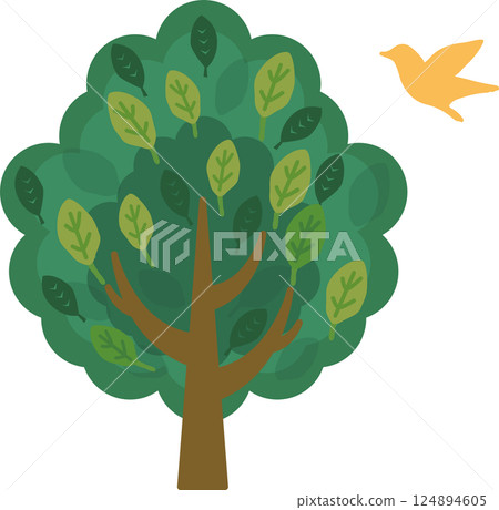 Trees and birds Trees and birds 124894605