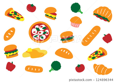 可愛的麵包套裝 124896344