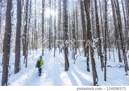 Image of snowshoe trekking (around Lake Onbara) 124896571