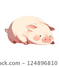 Sleeping pig 124896810