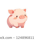 Cute little pig 124896811