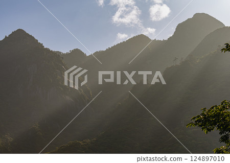 斜光，宛如水墨畫，世界自然遺產屋久島（春天） 124897010