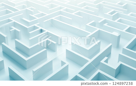 象徵性的迷宮結構，清晰而有目的的旅程，乾淨的單色 124897238