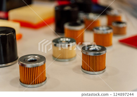 fuel filters for motorcycle. paper air filters for scooter. spare part for cleaning fuel motorcycle 124897244