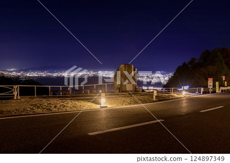 [Top 100 Night Views] Shiga Prefecture, Yumemigaoka Observatory on Mount Hiei Driveway 124897349