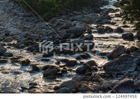 Shining River Surface, Miyanoura River Valley, Yakushima, Offshore Alps (Spring) Shining River Surface, Miyanoura River Valley, Yakushima, Offshore Alps (Spring) 124897458