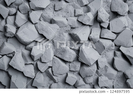 Roughly crushed rock fragments, tactile concrete details Roughly crushed rock fragments, tactile concrete details 124897595