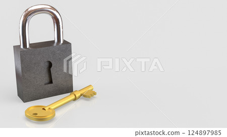 The Master key and lock for security or Business concept 3d Rendering. 124897985