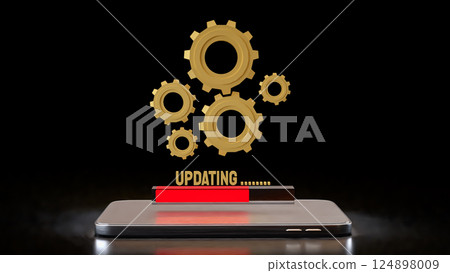 The Updating  bar for Technology concept 3d Rendering. 124898009