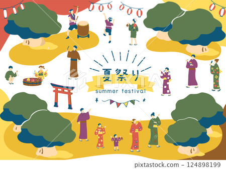 享受夏日祭的人 124898199