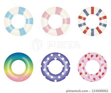 Colorful swim ring illustration 124899002