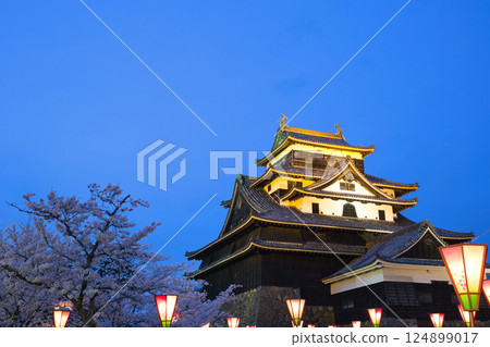 <島根郡>春天的松江城：夜櫻 124899017