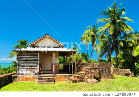 Old house at Royale Island, one of Salvation Islands in French Guiana, South America 124899074