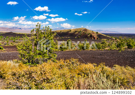 Volcanic landscape of Craters of the Moon National Monument and Preserve in Idaho, United States Volcanic landscape of Craters of the Moon National Monument and Preserve in Idaho, United States 124899102
