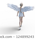 穿著玻璃拖鞋的可愛天使3DCG插畫素材 124899243