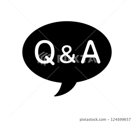 Simple Q&A speech bubble icon illustration vector 124899657