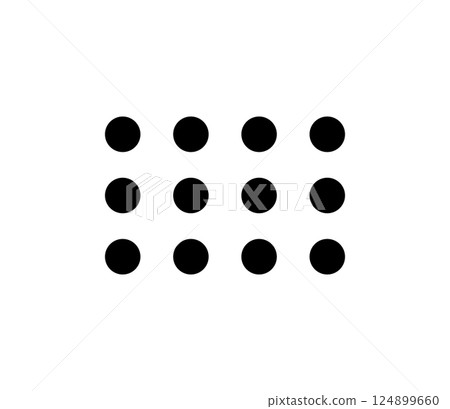 一排黑色圓圈的圖示插圖向量 一排黑色圓圈的圖示插圖向量 124899660