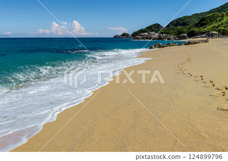 屋久島近海阿爾卑斯山的壯麗景色（7月） 海龜產卵地 永田海灘 稻中濱 124899796