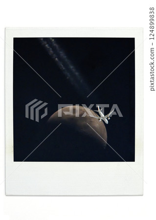 Moon, Plane, Polaroid Style Moon, Plane, Polaroid Style 124899838