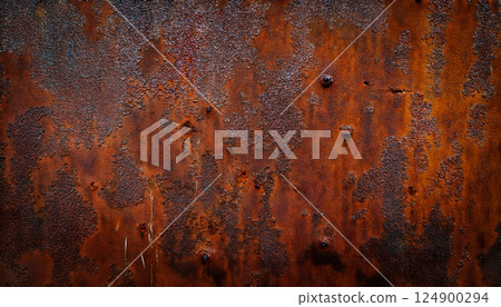 Rusted iron plate 124900294
