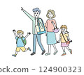 Illustration of a family going out 124900323