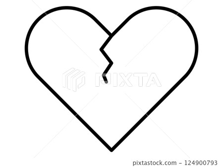 Broken heart/cracked heart icon 124900793
