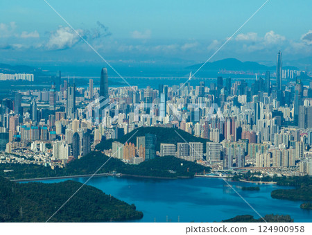 Aerial view of landscape in shenzhen city, China 124900958