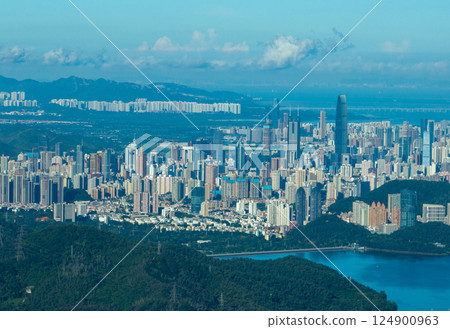 Aerial view of landscape in shenzhen city, China 124900963
