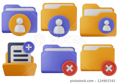 3d folder file document icon set bundle 3d folder file document icon set bundle 124901542