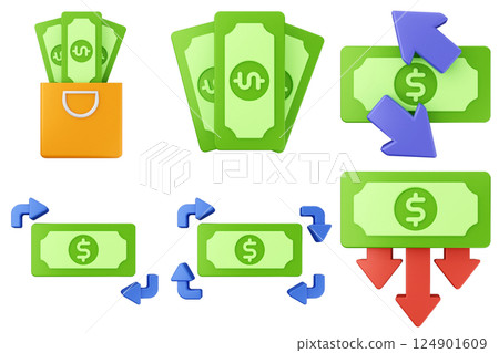 3d money dollar payment finance business icon set bundle 3d money dollar payment finance business icon set bundle 124901609
