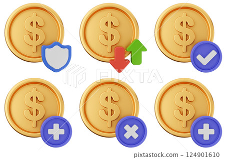 3d money dollar payment finance business icon set bundle 3d money dollar payment finance business icon set bundle 124901610