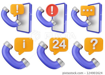 3d helpdesk support center customer service icon set bundle 124901624