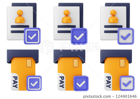 3d verification check mark approve success icon set bundle 3d verification check mark approve success icon set bundle 124901646